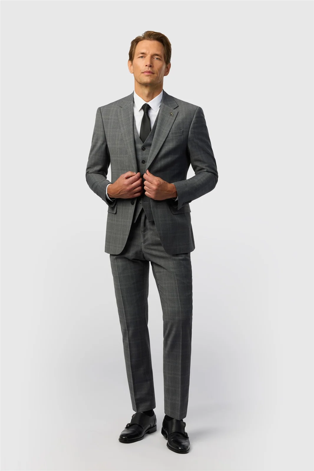 Ted Baker Slim Fit Grey Hopsack Check Jacket thumbnail 2