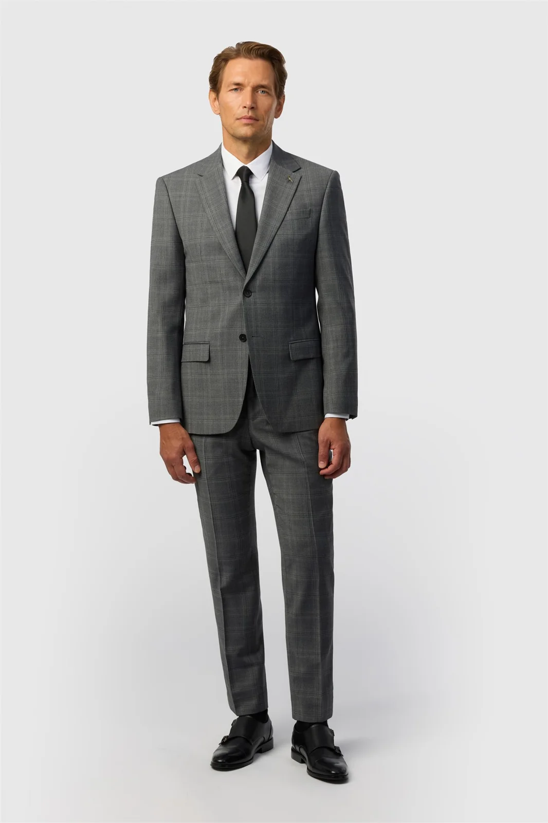 Ted Baker Slim Fit Grey Hopsack Check Jacket thumbnail 3