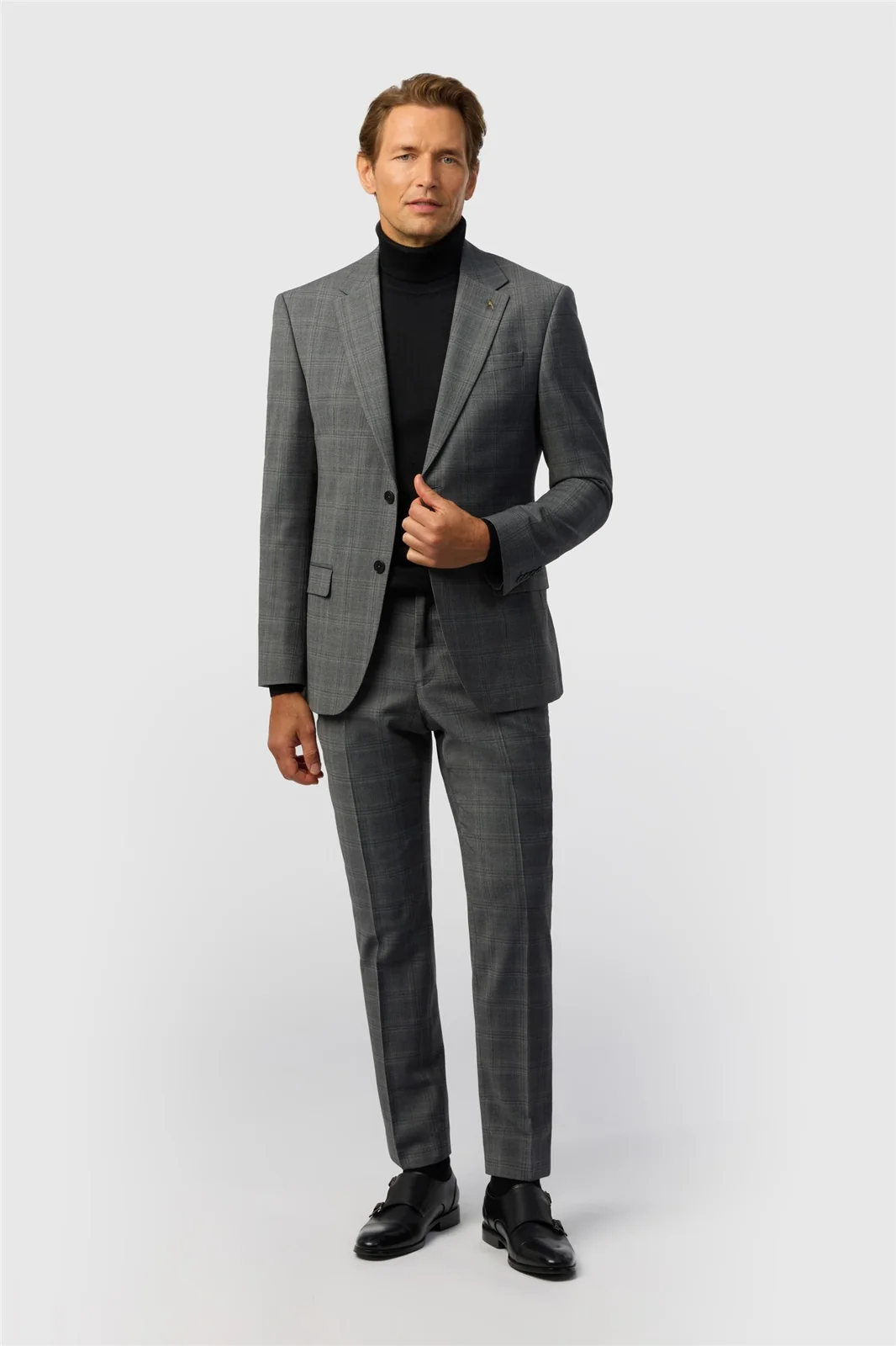 Ted Baker Slim Fit Grey Hopsack Check Jacket thumbnail 4
