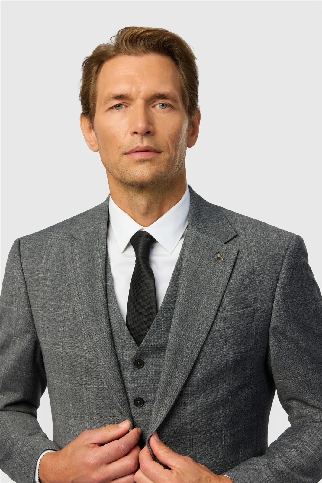Ted Baker Slim Fit Grey Hopsack Check Jacket thumbnail 5