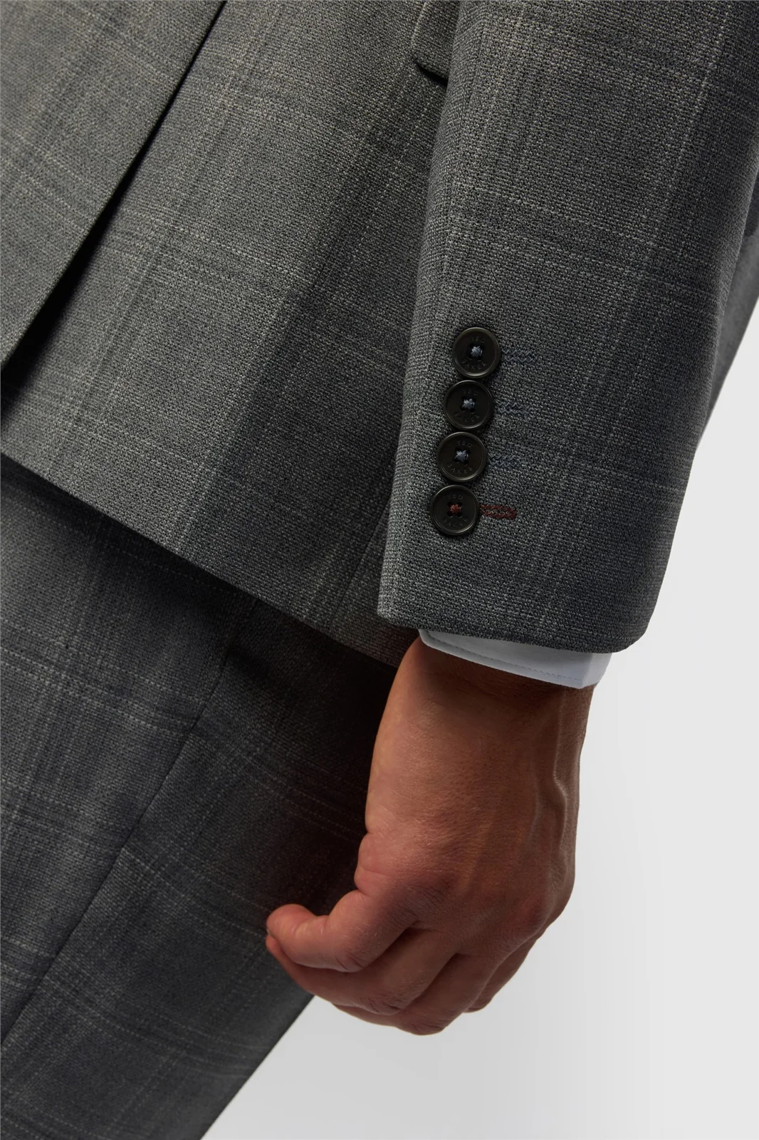 Ted Baker Slim Fit Grey Hopsack Check Jacket thumbnail 6