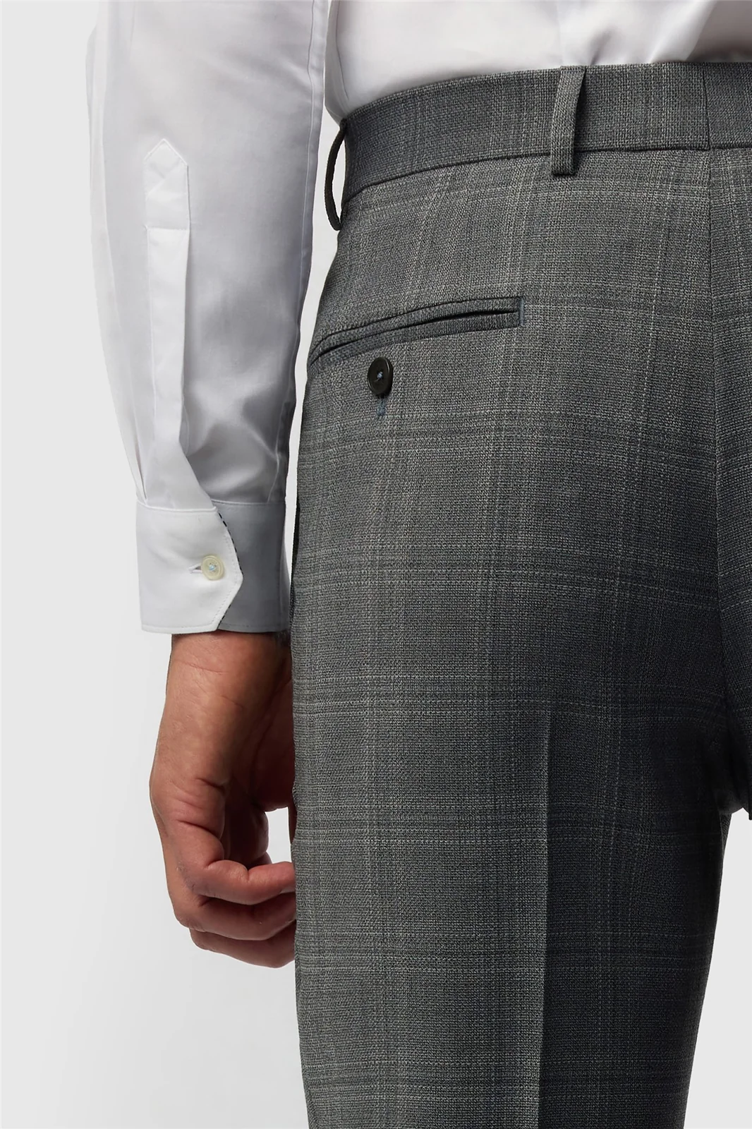 Ted Baker Slim Fit Grey Hopsack Check Trousers thumbnail 2