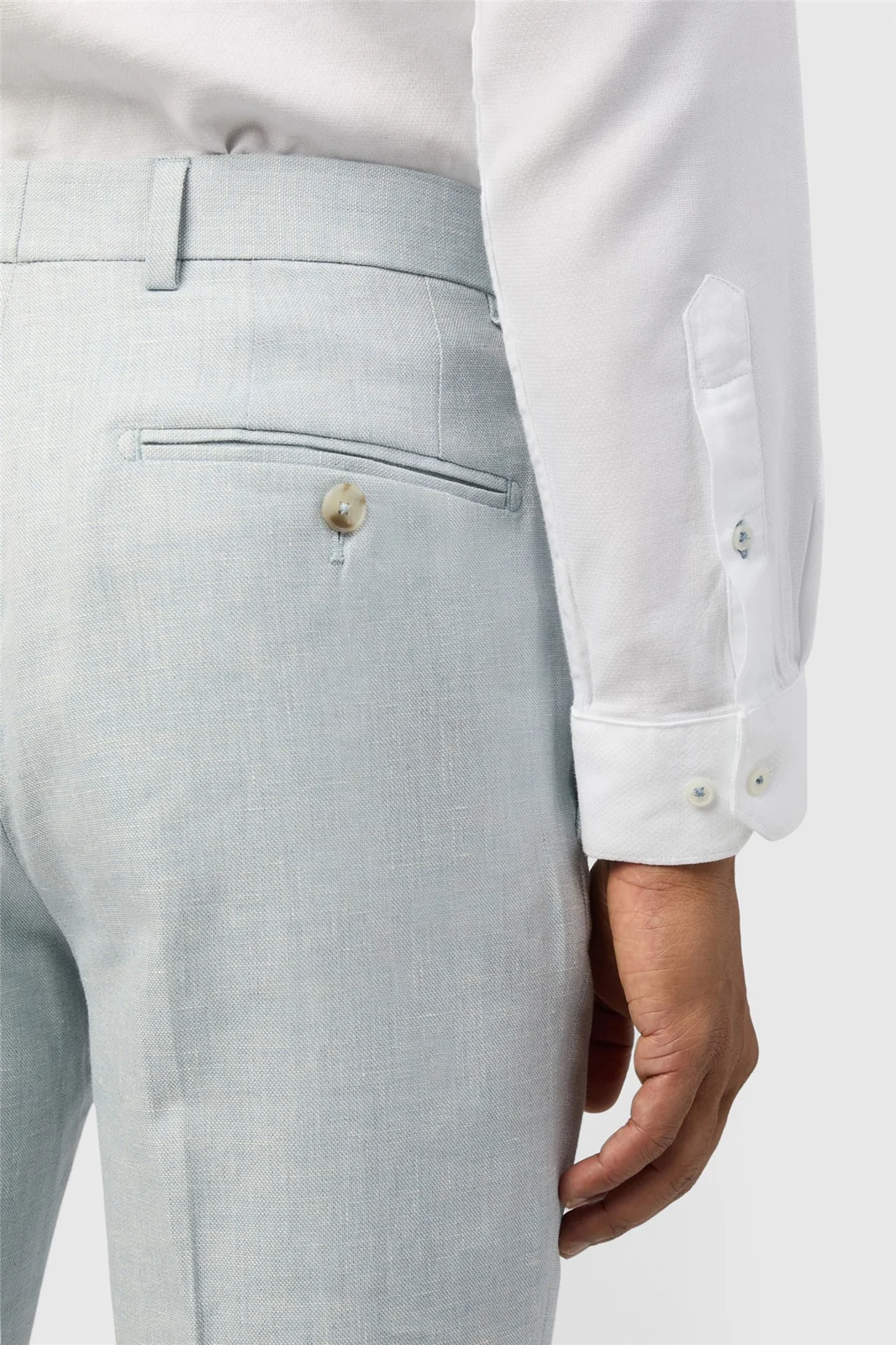Ted Baker Slim Fit Hamlin Airforce Linen Trousers thumbnail 3