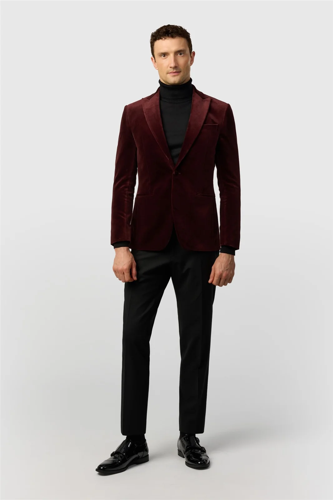Ted Baker Slim Fit Mulberry Velvet Blazer thumbnail 3