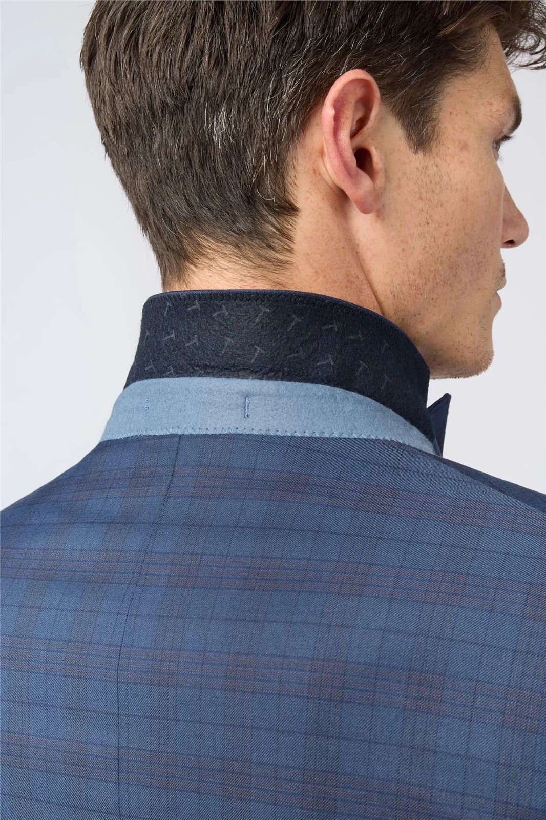 Ted baker Slim Fit Navy Caramel Check Jacket thumbnail 4