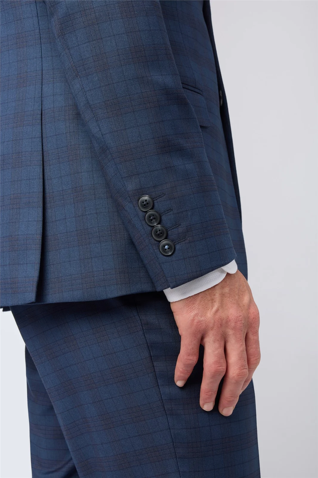 Ted baker Slim Fit Navy Caramel Check Jacket thumbnail 5