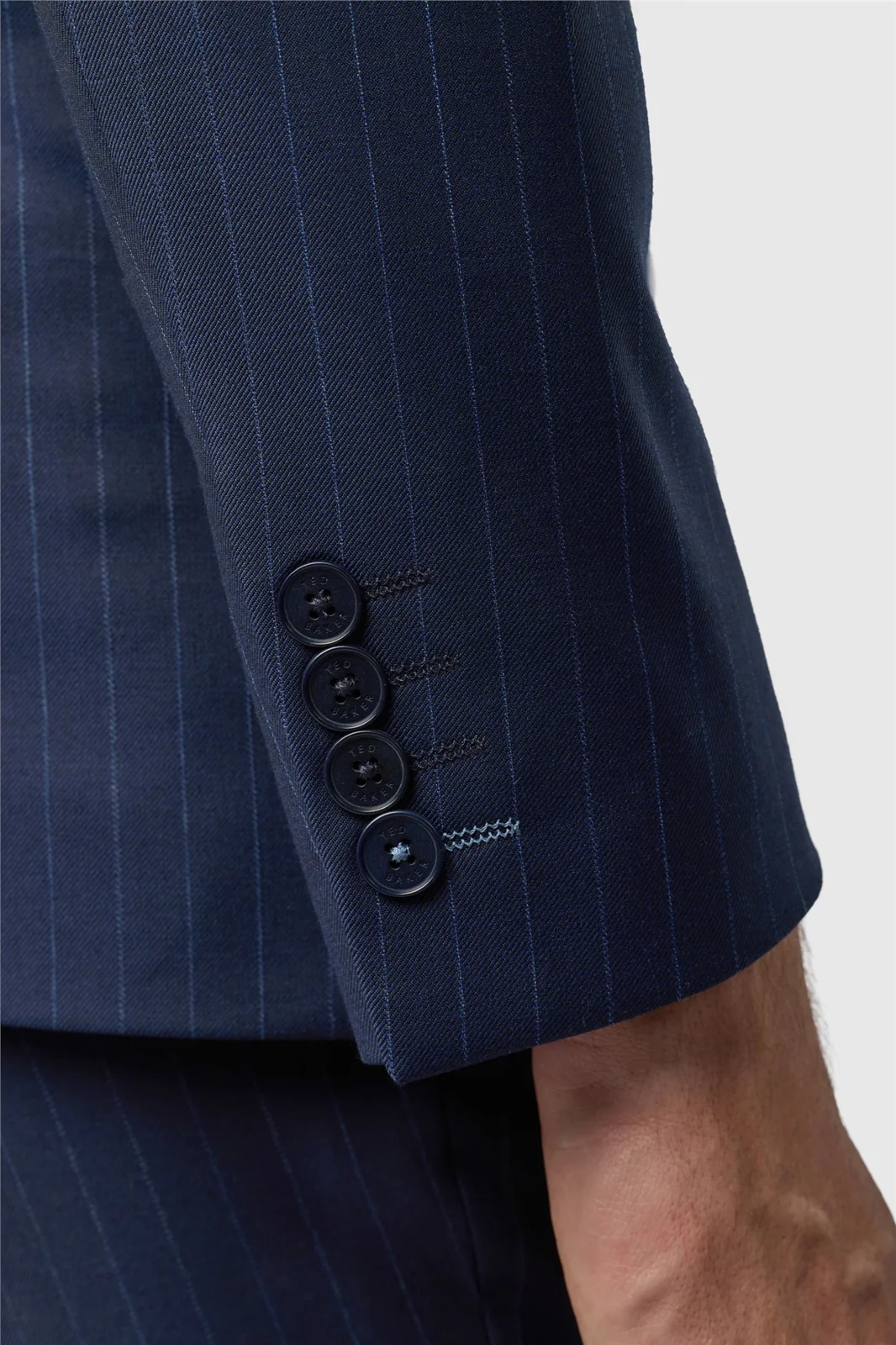 Ted Baker Slim Fit Navy Chalk Stripe Double Breasted Jacket thumbnail 6
