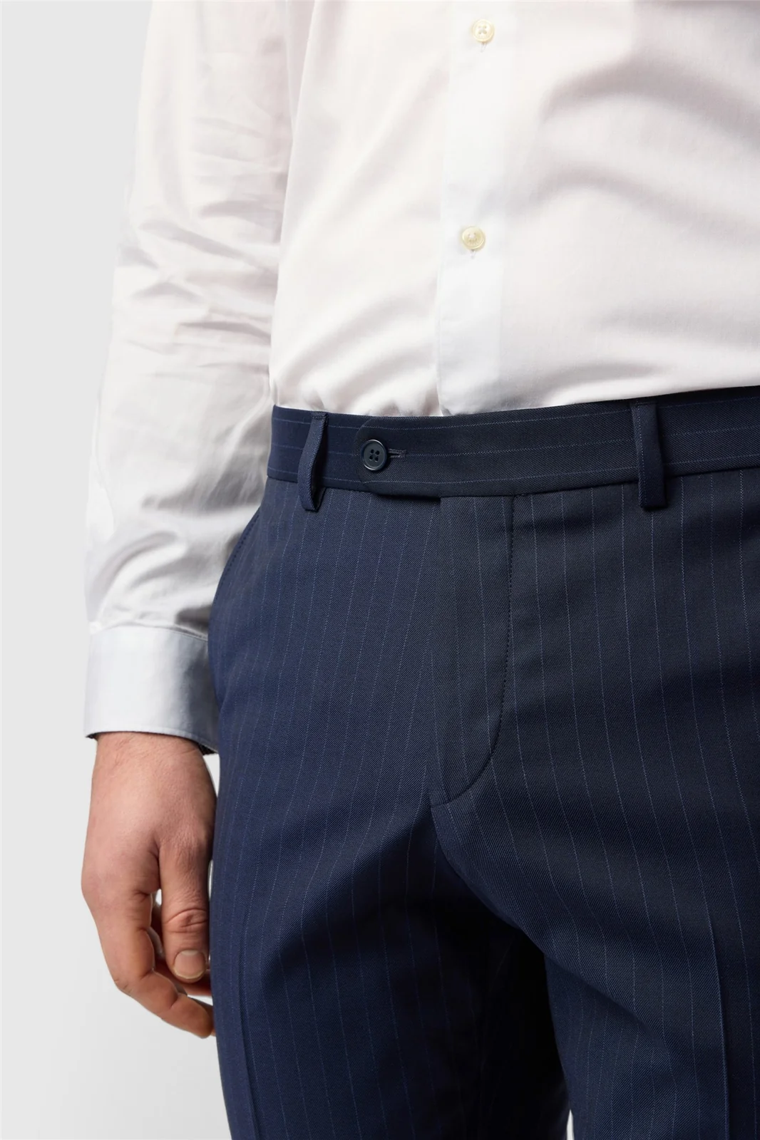 Ted Baker Slim Fit Navy Chalk Stripe Trousers thumbnail 3