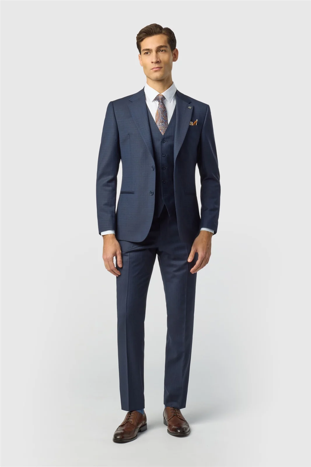 Ted Baker Slim Fit Navy Grid Texture Jacket thumbnail 2