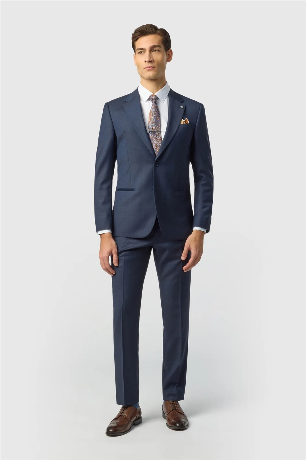 Ted Baker Slim Fit Navy Grid Texture Jacket thumbnail 3