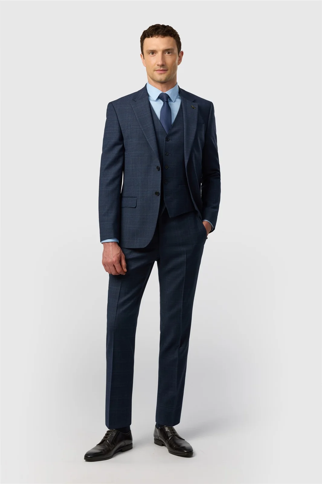 Ted Baker Slim Fit Navy Hopsack Check Jacket thumbnail 2