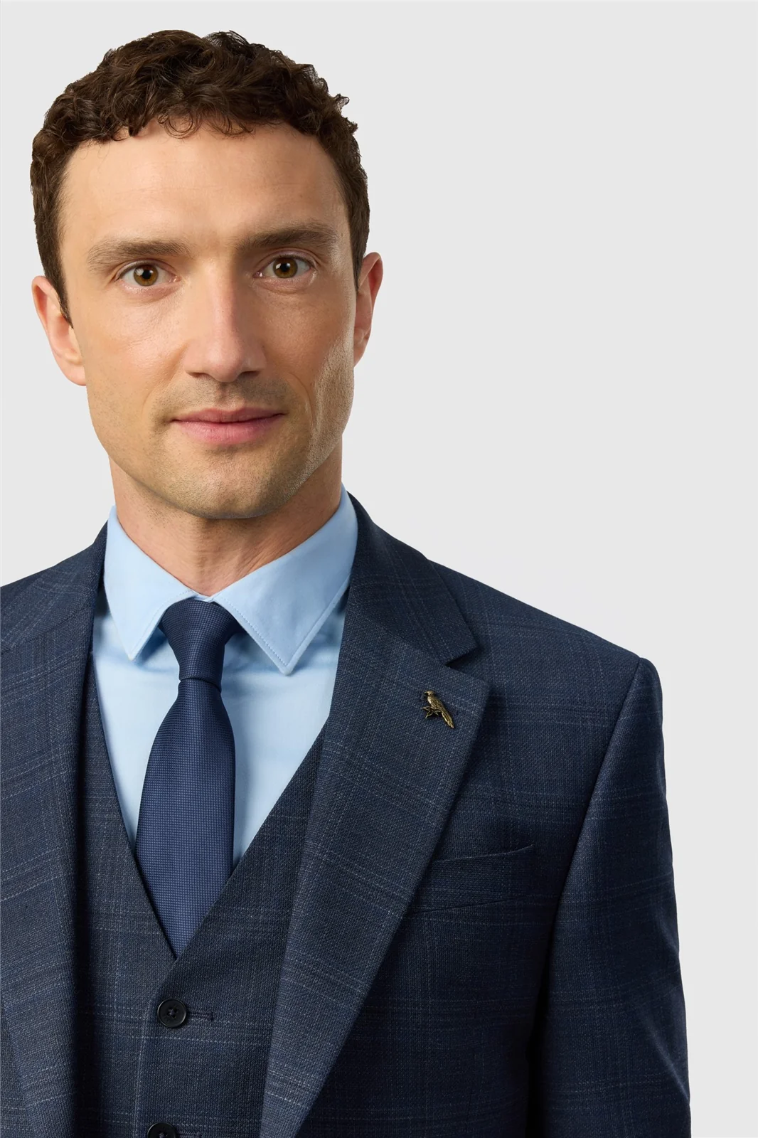 Ted Baker Slim Fit Navy Hopsack Check Jacket thumbnail 4