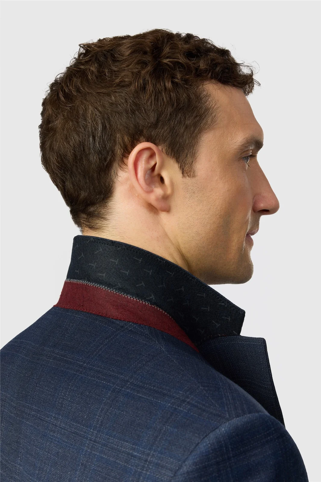 Ted Baker Slim Fit Navy Hopsack Check Jacket thumbnail 5