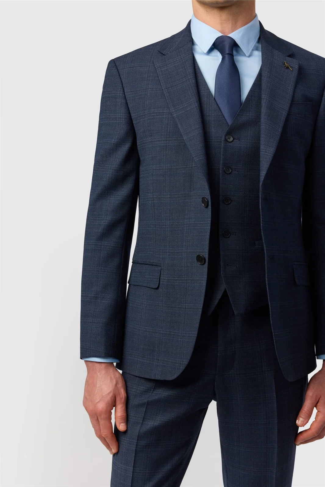 Ted Baker Slim Fit Navy Hopsack Check Jacket thumbnail 6