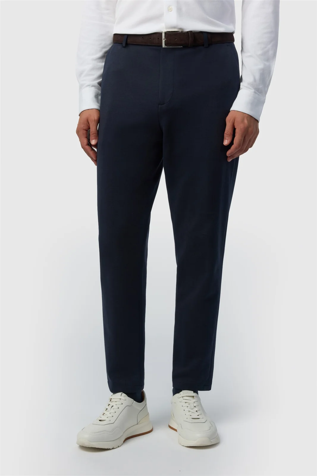 Ted Baker Slim Fit Navy Tapered Smart Jersey Trousers