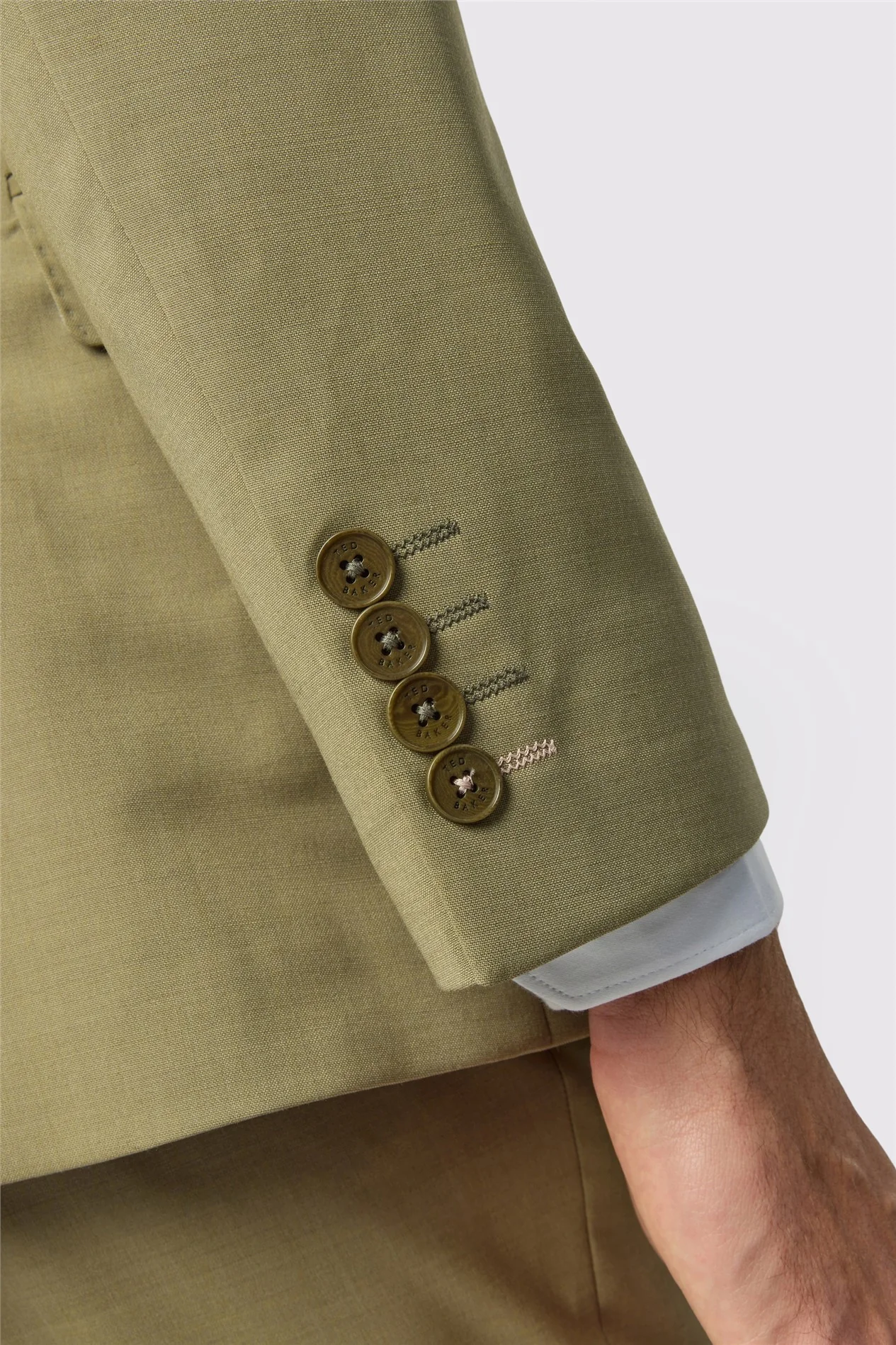 Ted Baker Slim Fit Olive Panama Jacket thumbnail 6