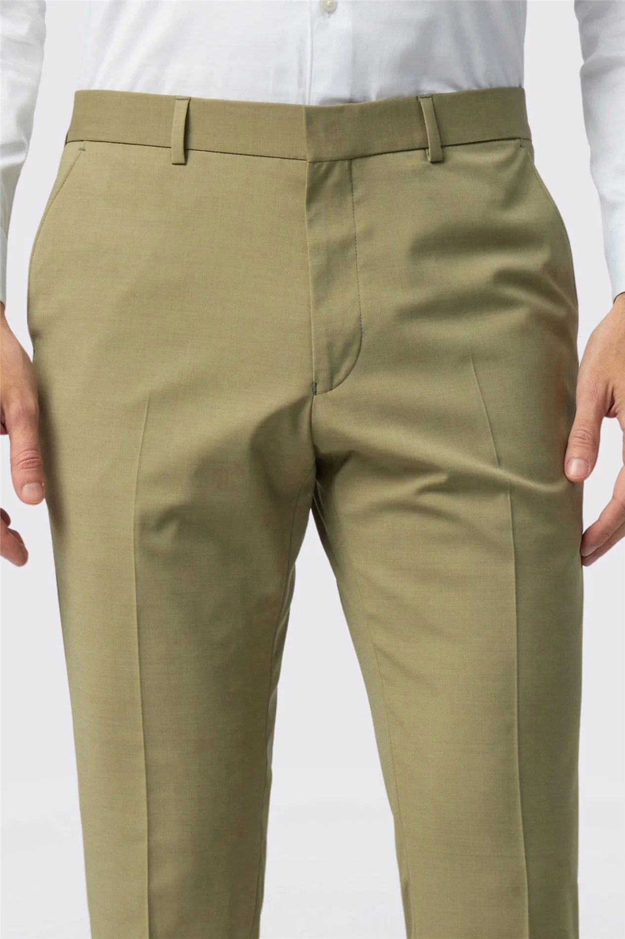 Ted Baker Slim Fit Olive Panama Trousers thumbnail 2