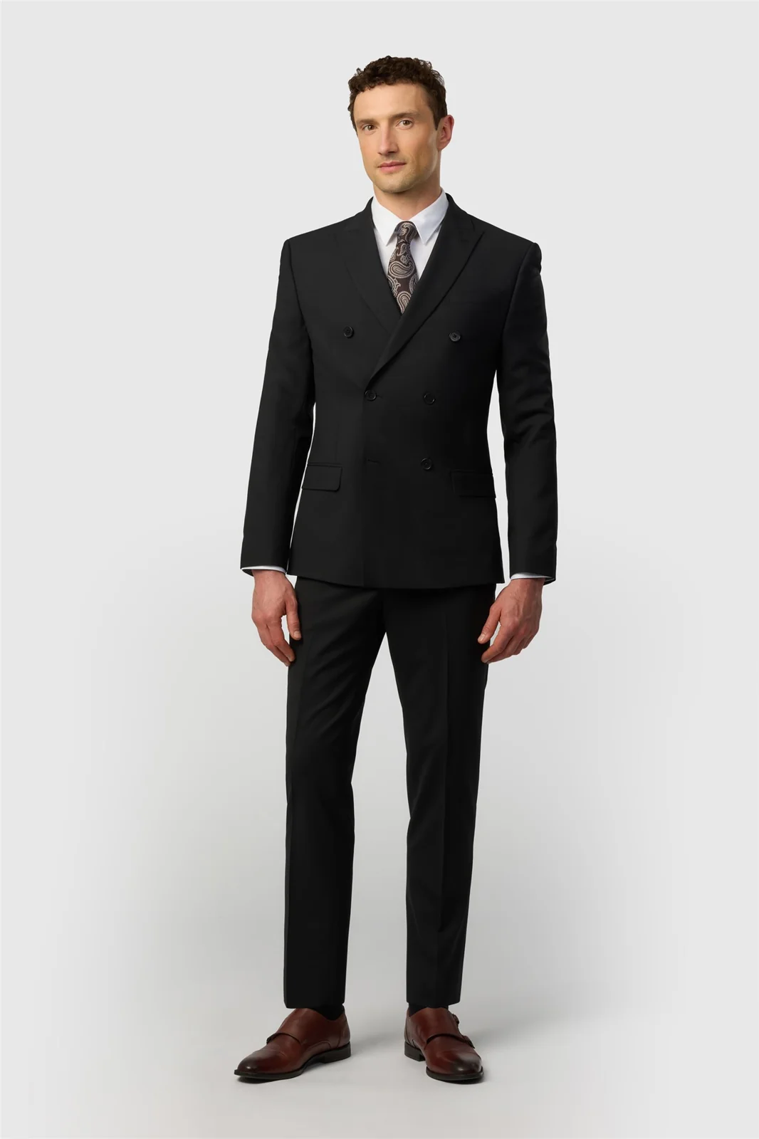 Ted Baker Slim Fit Performance Black Panama Double Breasted Jacket thumbnail 2