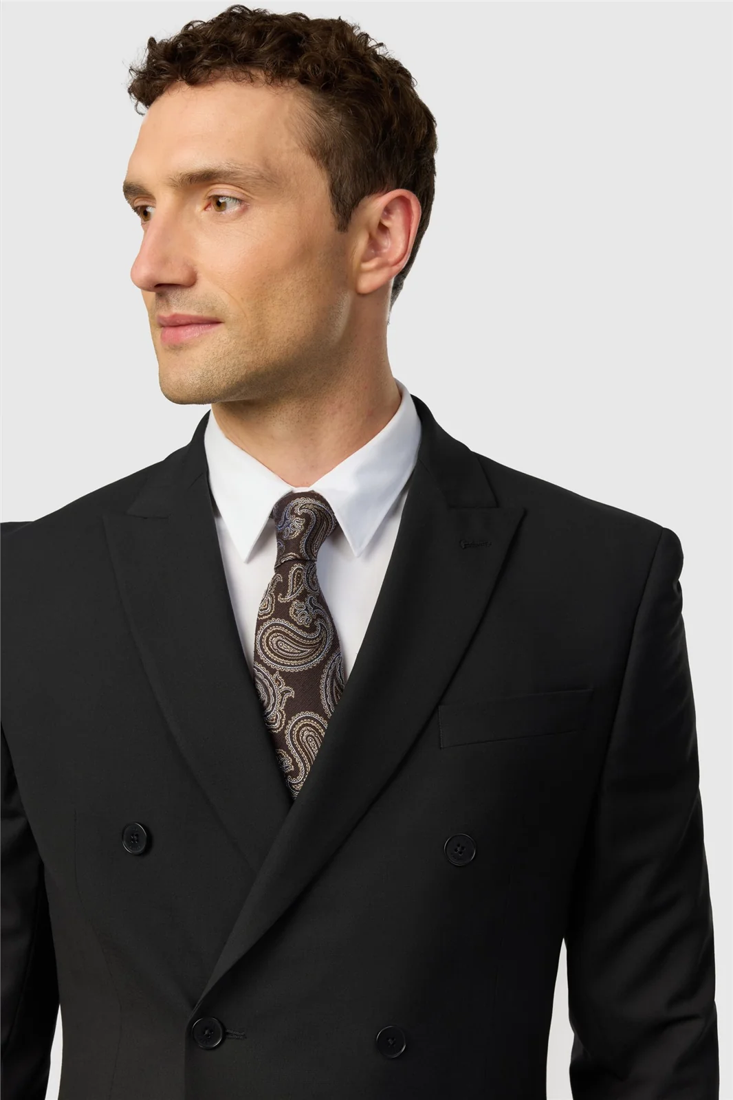Ted Baker Slim Fit Performance Black Panama Double Breasted Jacket thumbnail 3