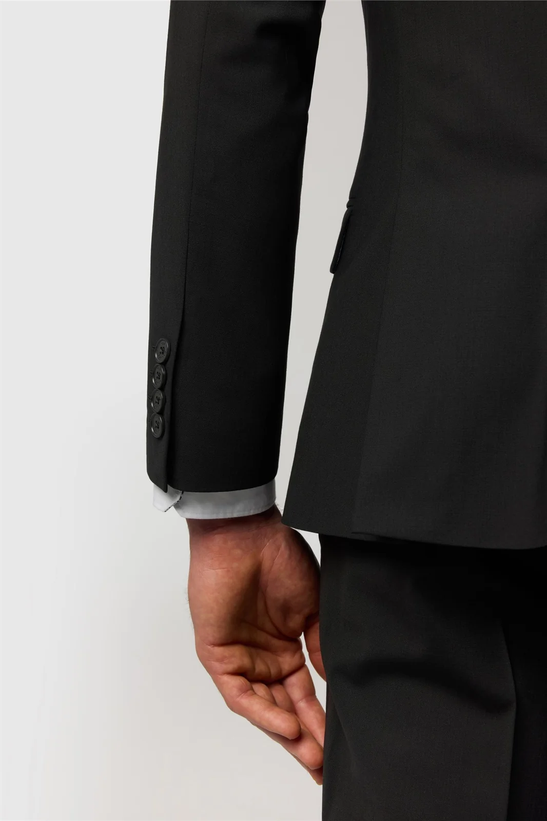 Ted Baker Slim Fit Performance Black Panama Double Breasted Jacket thumbnail 4