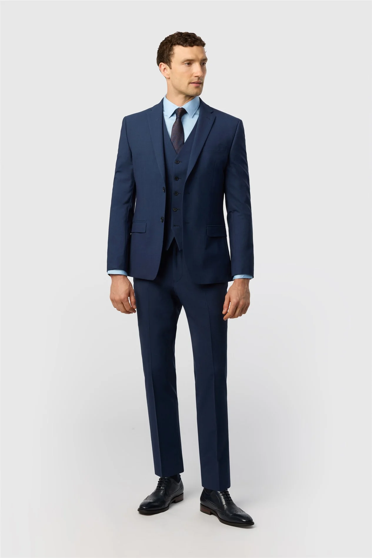 Ted Baker Slim Fit Performance Blue Panama Jacket thumbnail 2