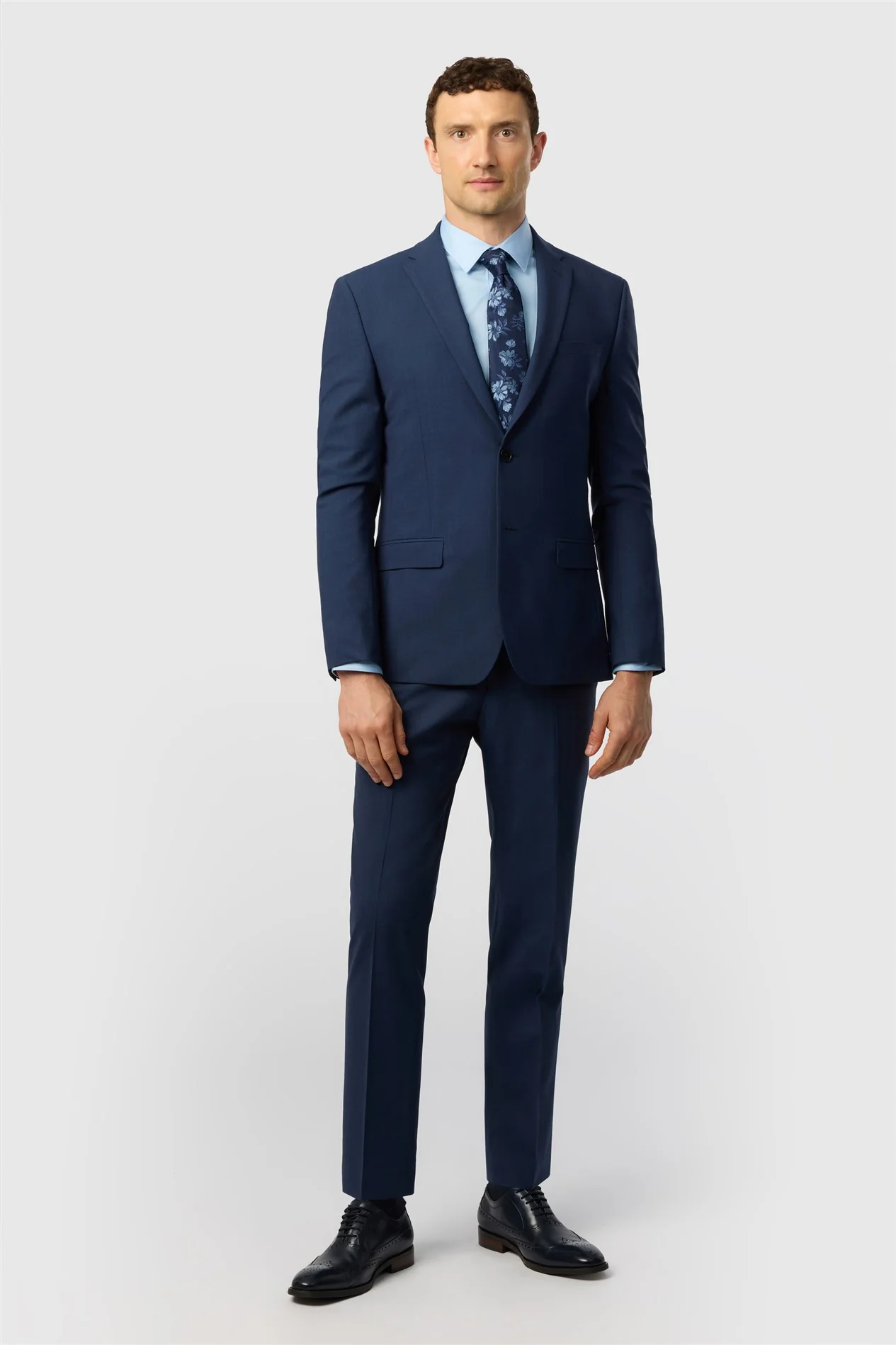Ted Baker Slim Fit Performance Blue Panama Jacket thumbnail 3