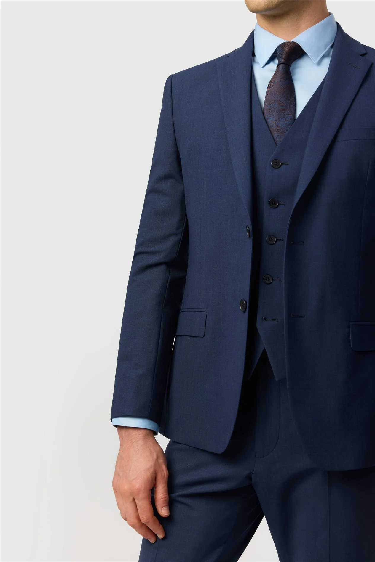 Ted Baker Slim Fit Performance Blue Panama Jacket thumbnail 4