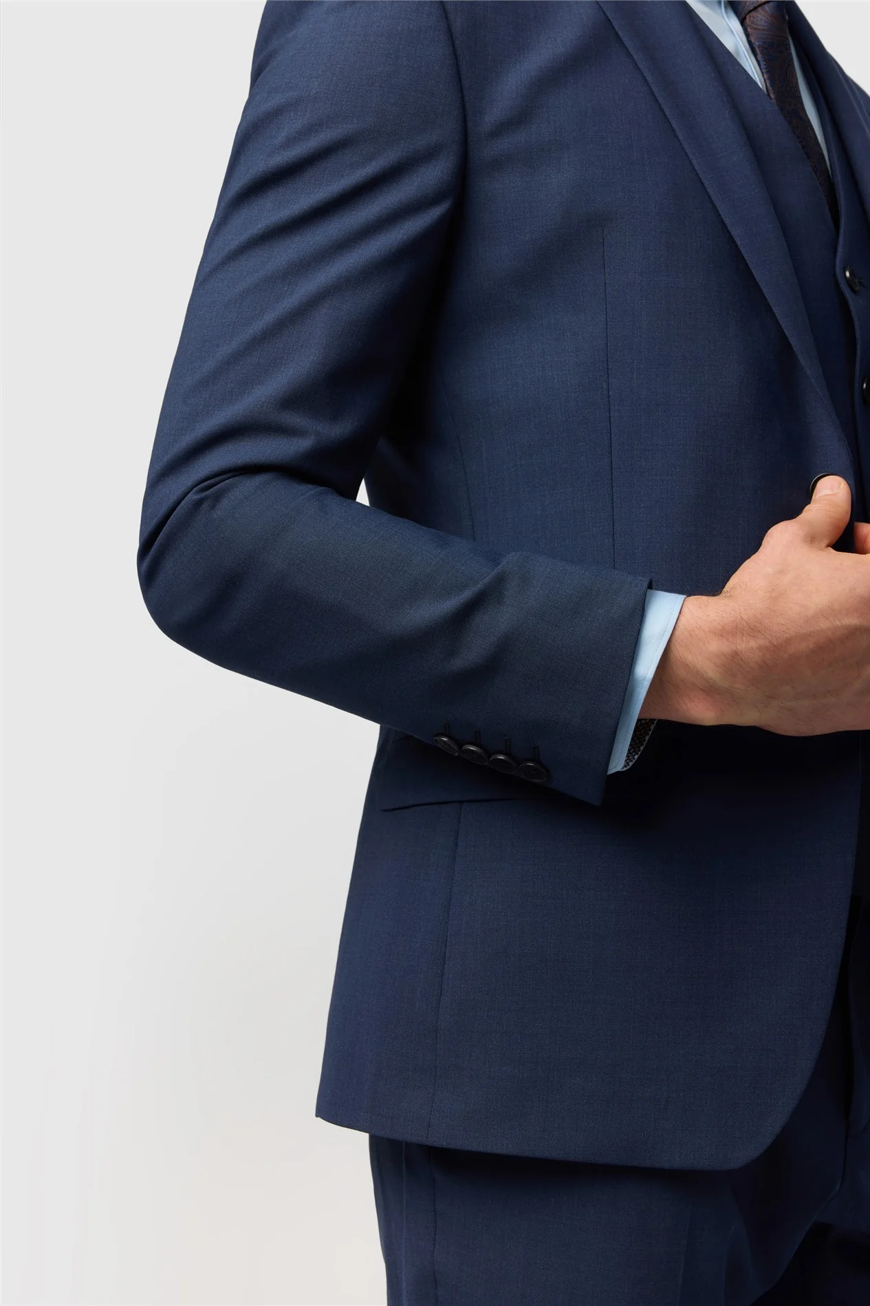 Ted Baker Slim Fit Performance Blue Panama Jacket thumbnail 5