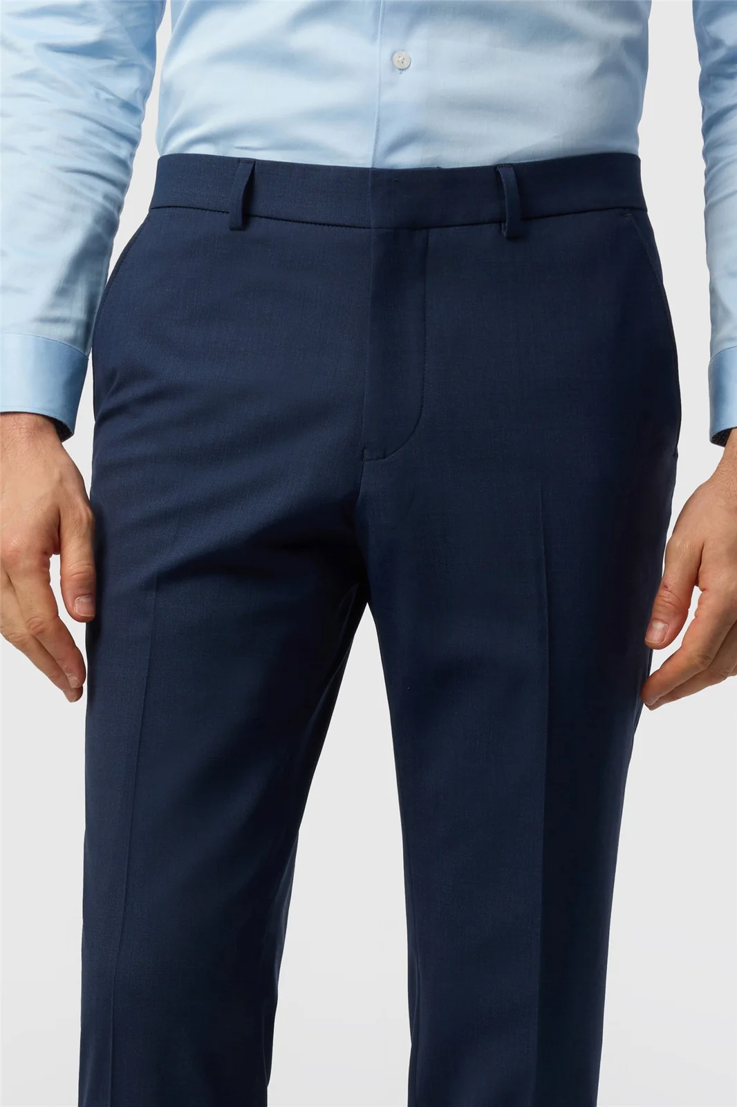 Ted Baker Slim Fit Performance Blue Panama Trousers thumbnail 2