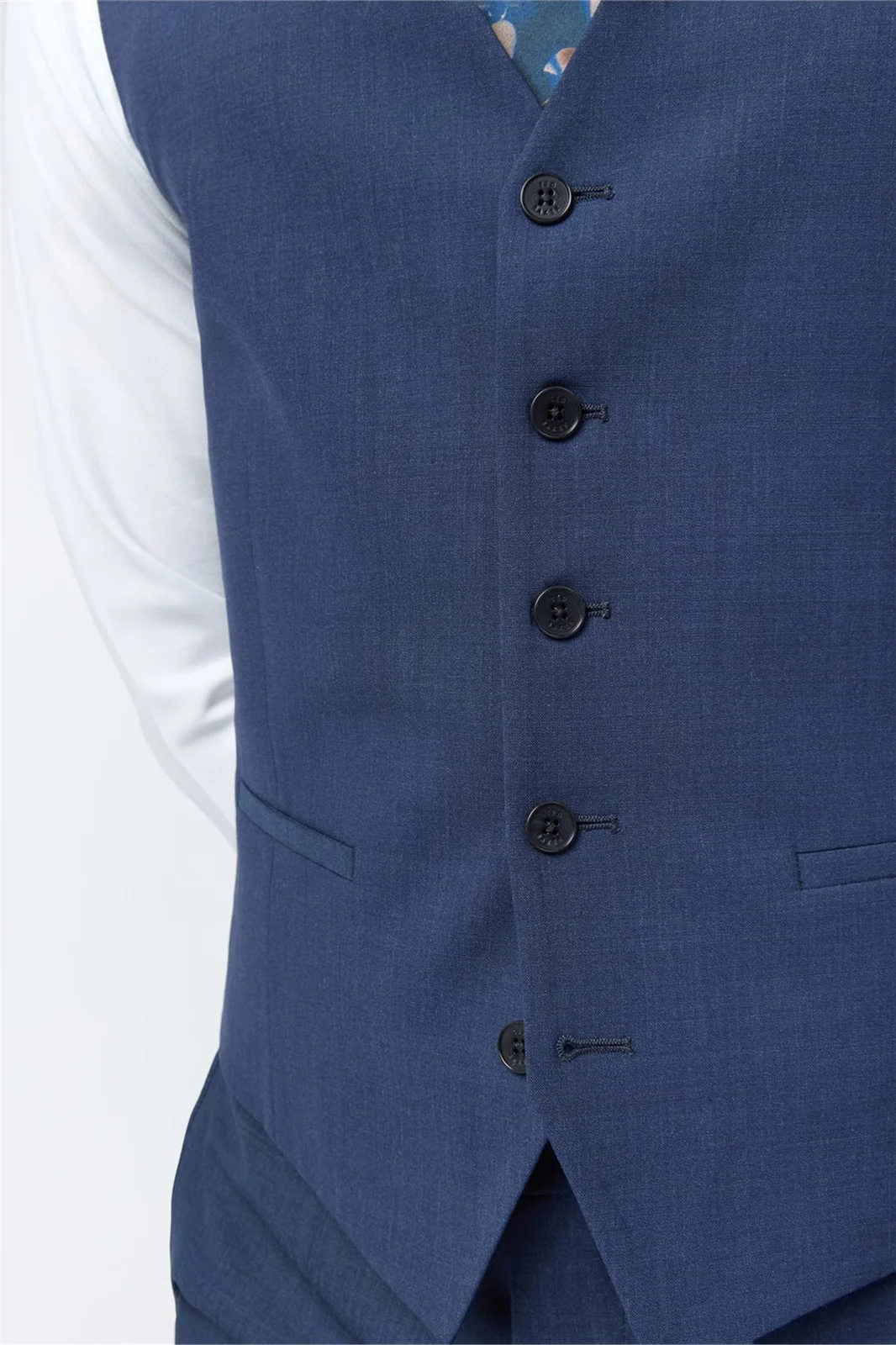 Ted Baker Slim Fit Performance Blue Panama Waistcoat thumbnail 3