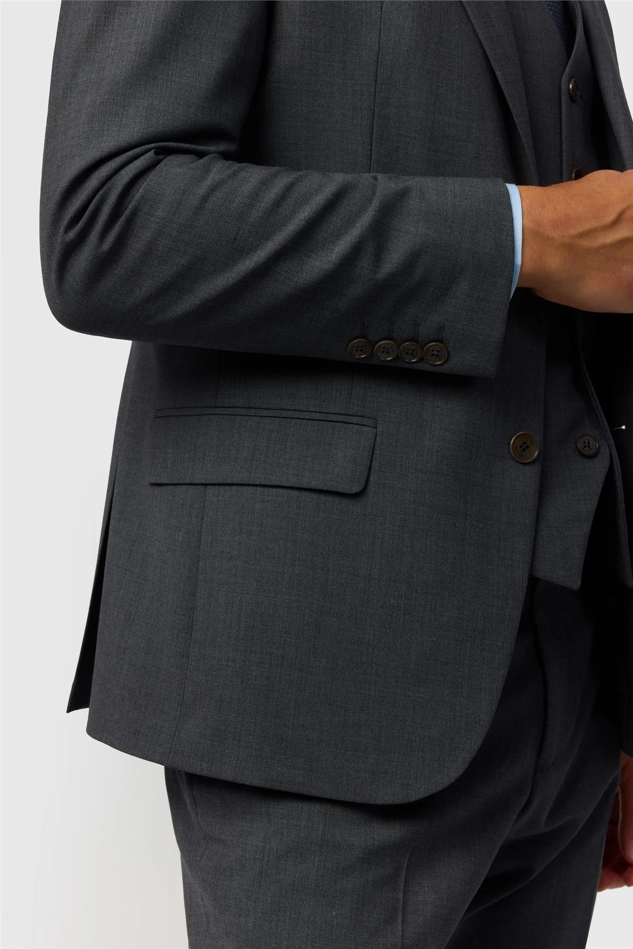 Ted Baker Slim Fit Performance Charcoal Panama Jacket thumbnail 6