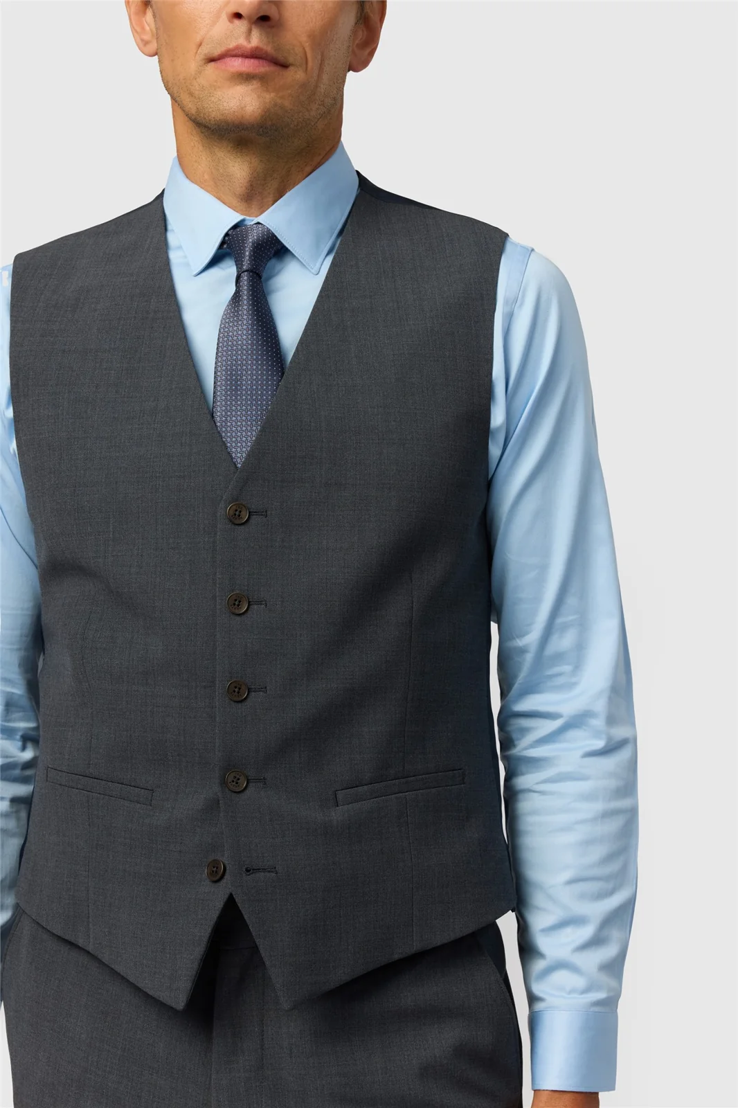 Ted Baker Slim Fit Performance Charcoal Panama Waistcoat thumbnail 3
