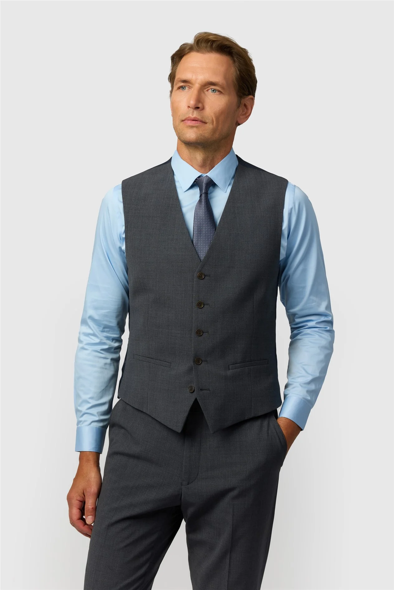 Ted Baker Slim Fit Performance Charcoal Panama Waistcoat