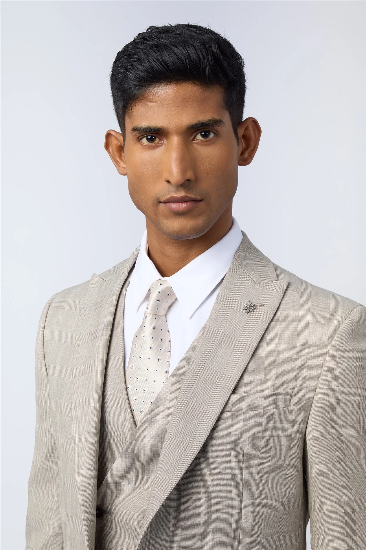 Ted Baker Slim Fit Performance Donne Taupe Check Jacket thumbnail 4