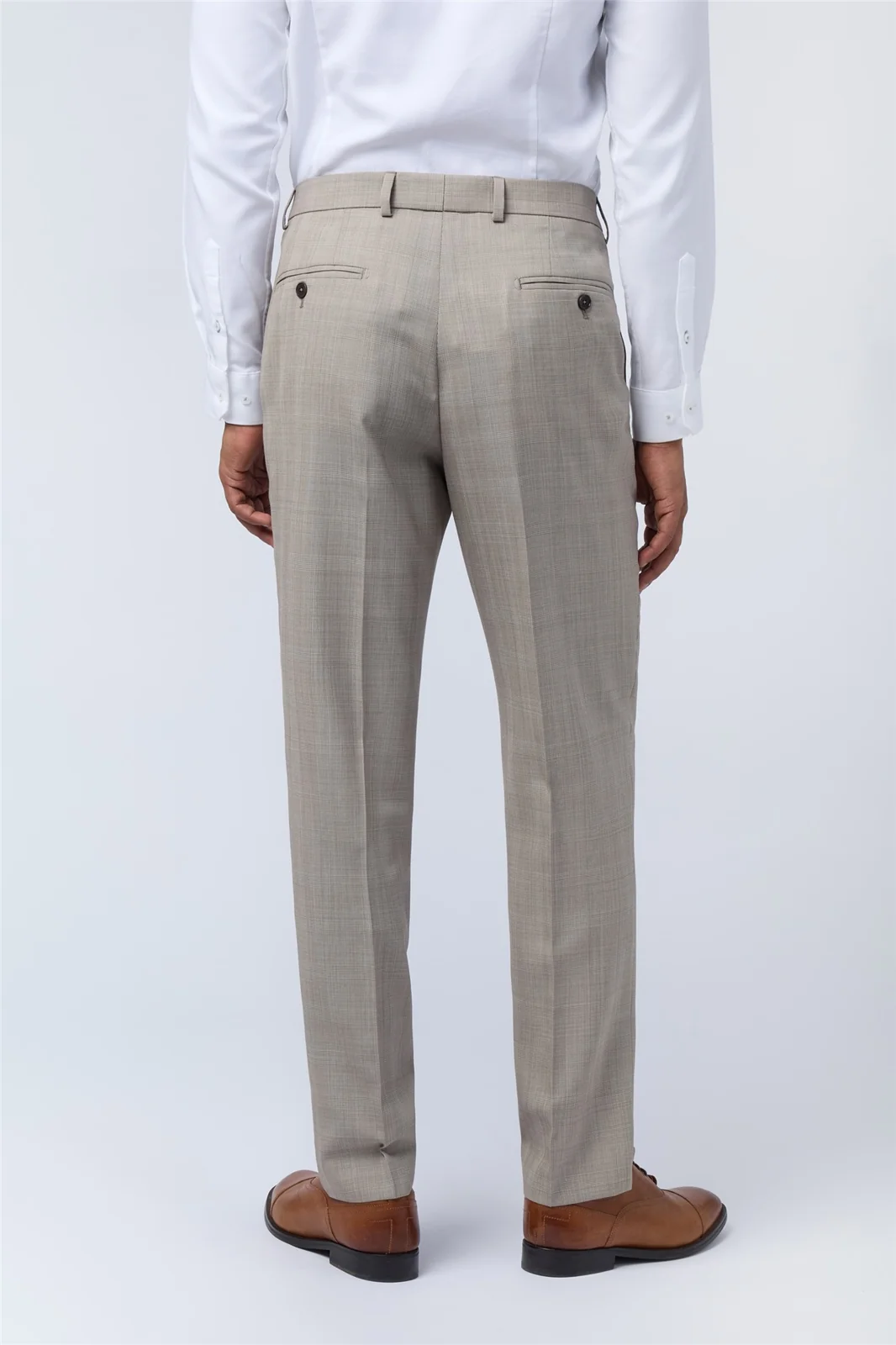 Ted Baker Slim Fit Performance Donne Taupe Check Trouser thumbnail 2