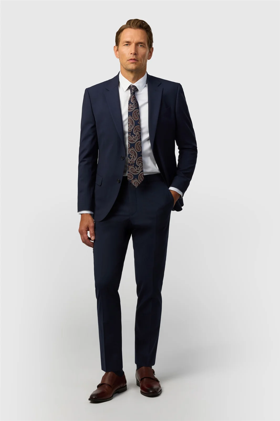 Ted Baker Slim Fit Performance Navy Panama Jacket thumbnail 3