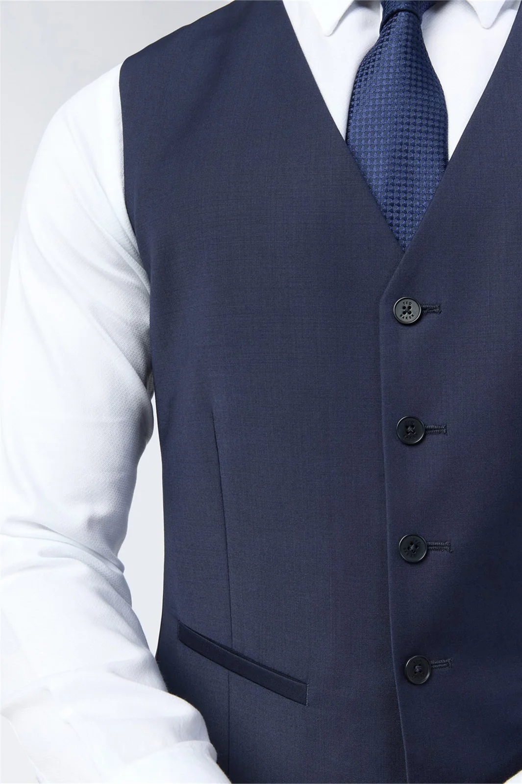 Ted Baker Slim Fit Performance Navy Panama Waistcoat thumbnail 3
