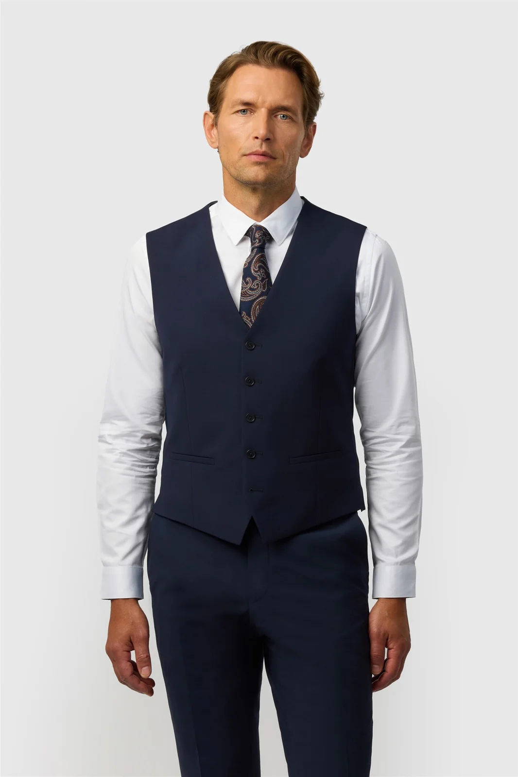 Ted Baker Slim Fit Performance Navy Panama Waistcoat