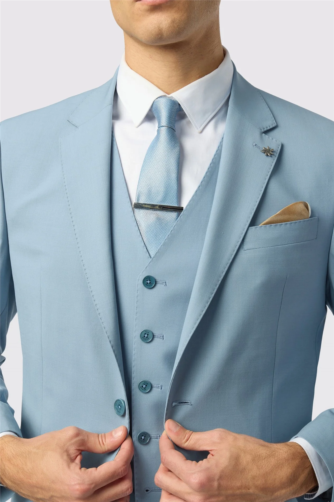 Ted Baker Slim Fit Powder Blue Panama Jacket thumbnail 4