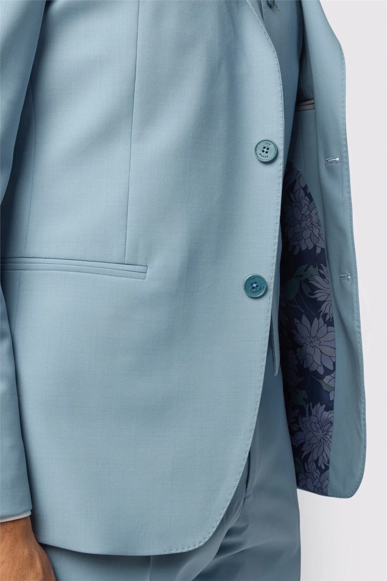 Ted Baker Slim Fit Powder Blue Panama Jacket thumbnail 5