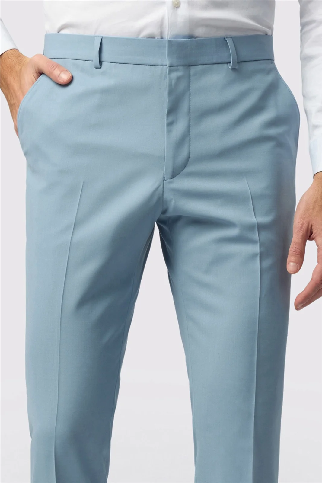 Ted Baker Slim Fit Powder Blue Panama Trousers thumbnail 2