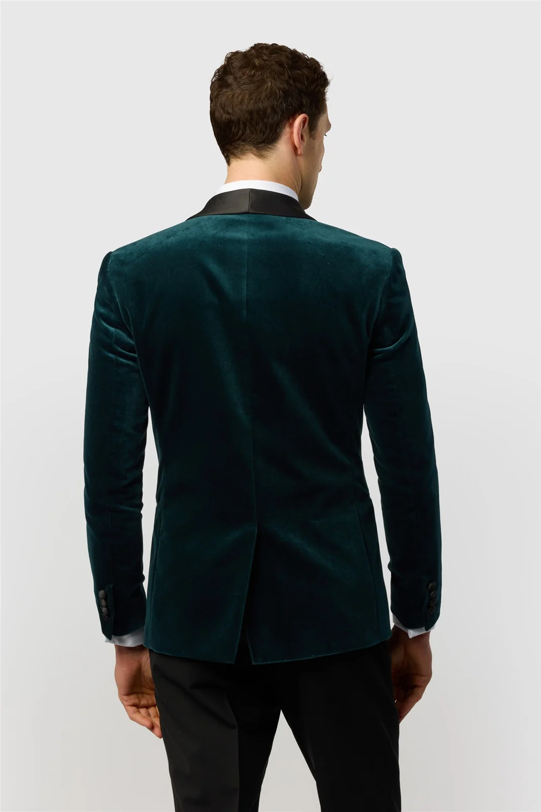 Ted Baker Slim Fit Smoke Teal Velvet Blazer thumbnail 4