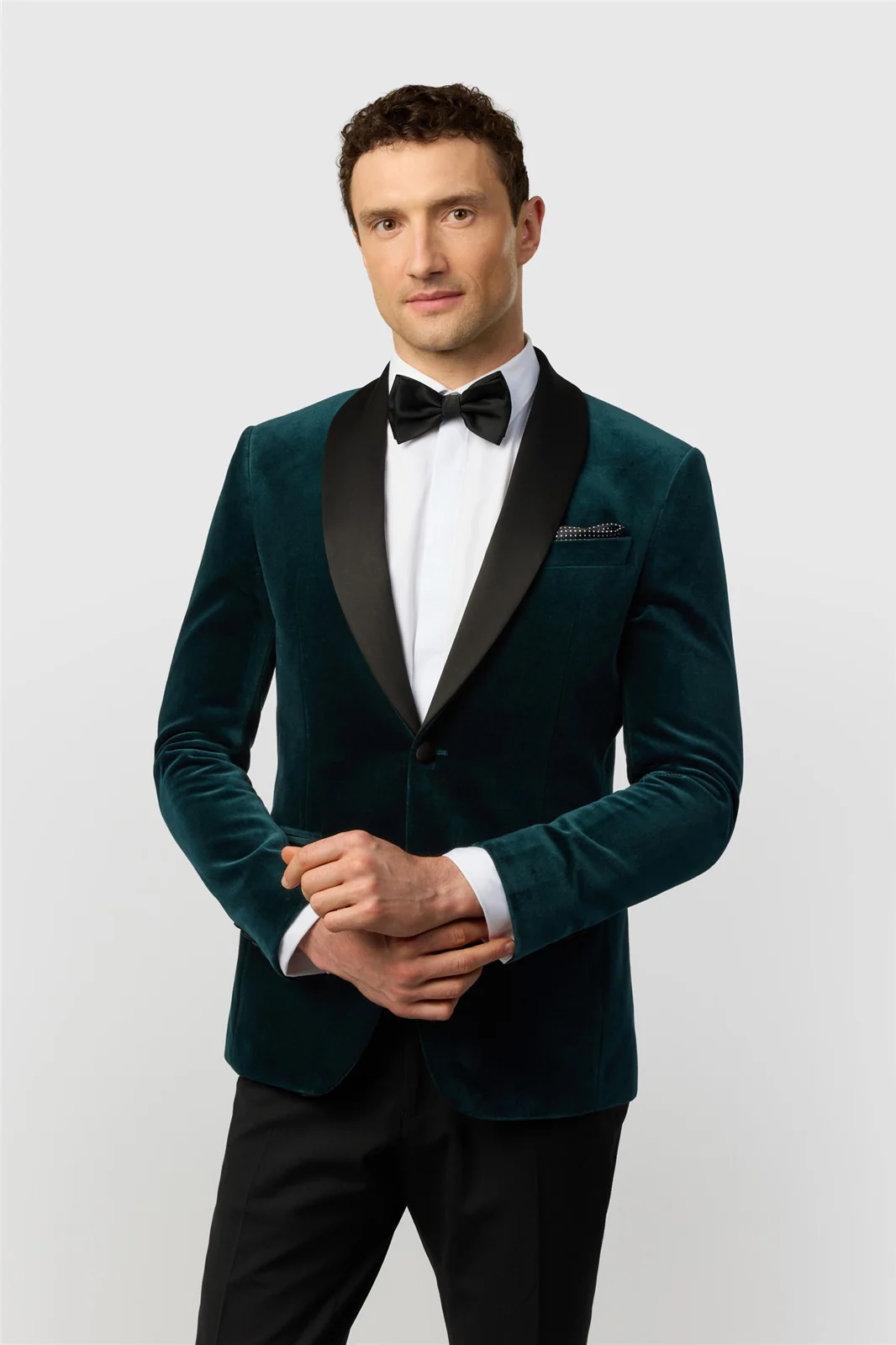 Ted Baker Slim Fit Smoke Teal Velvet Blazer