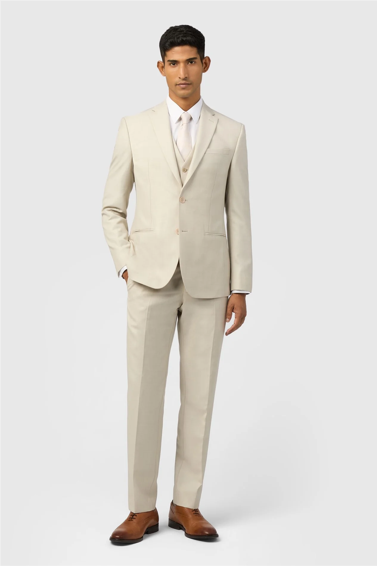 Ted Baker Slim Fit Stone Sharkskin Jacket thumbnail 2