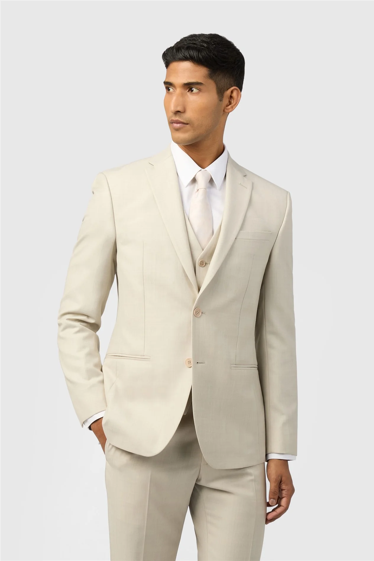 Ted Baker Slim Fit Stone Sharkskin Jacket primary image