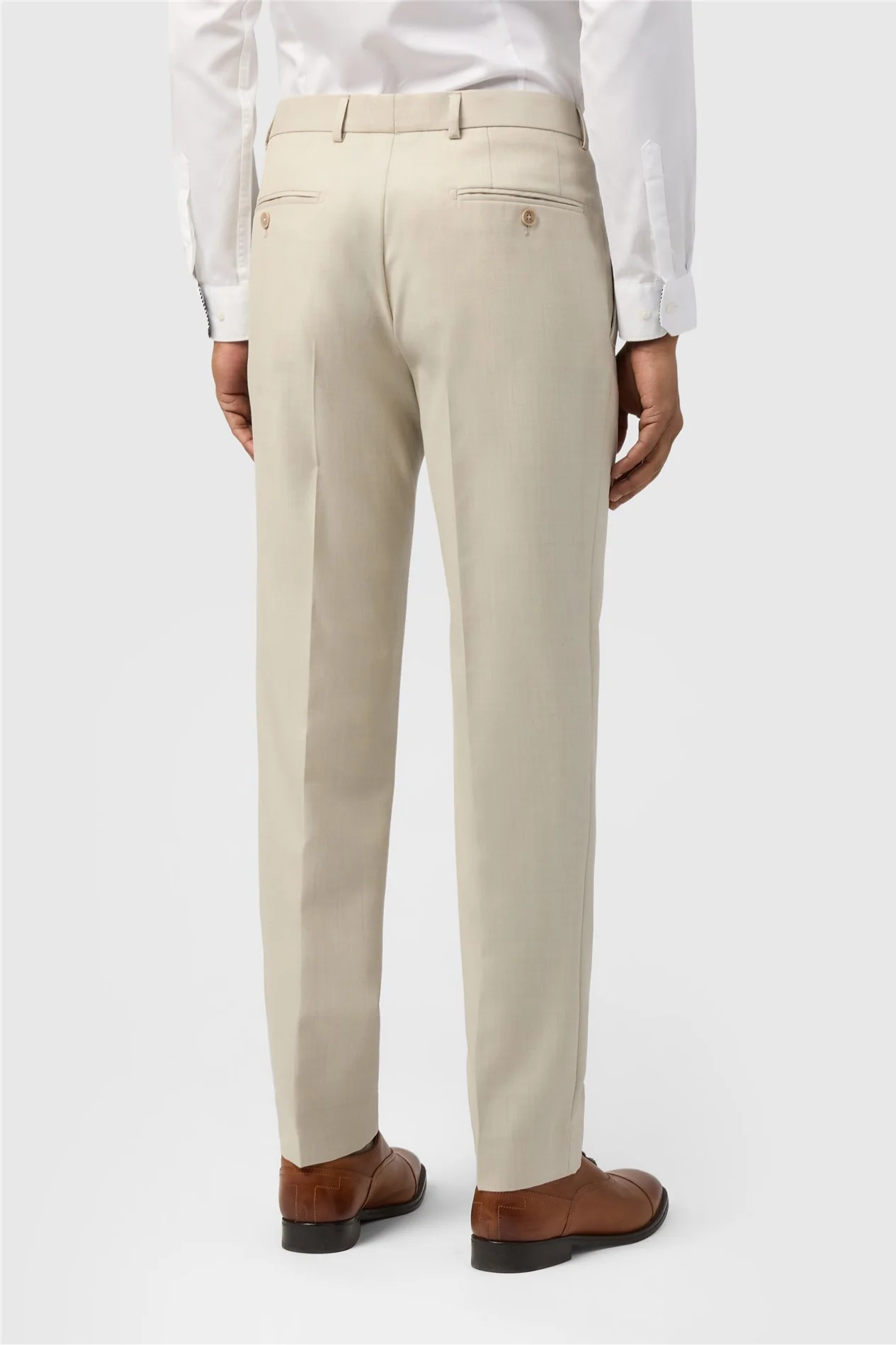 Ted Baker Slim Fit Stone Sharkskin Trousers thumbnail 2