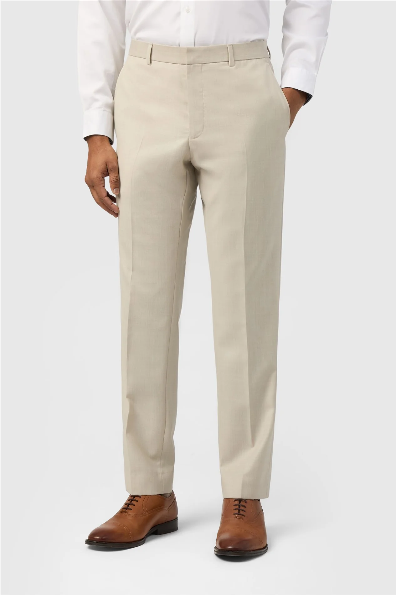 Ted Baker Slim Fit Stone Sharkskin Trousers primary image