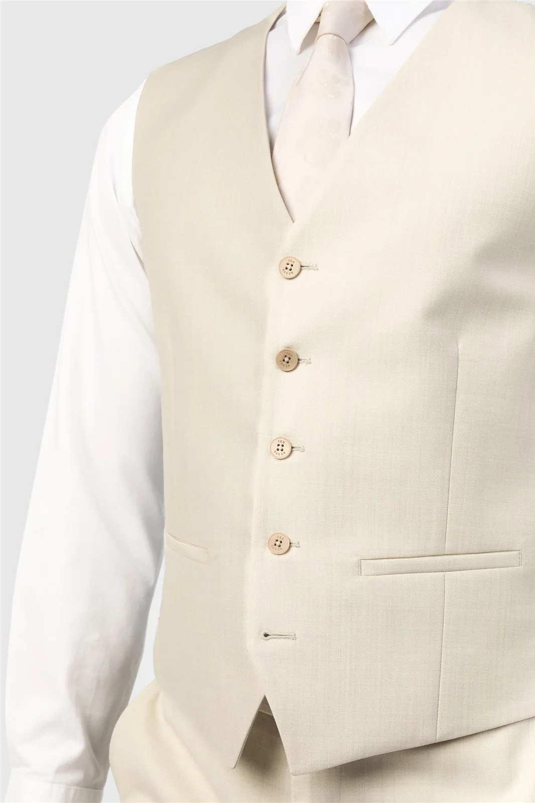 Ted Baker Slim Fit Stone Sharkskin Waistcoat thumbnail 2