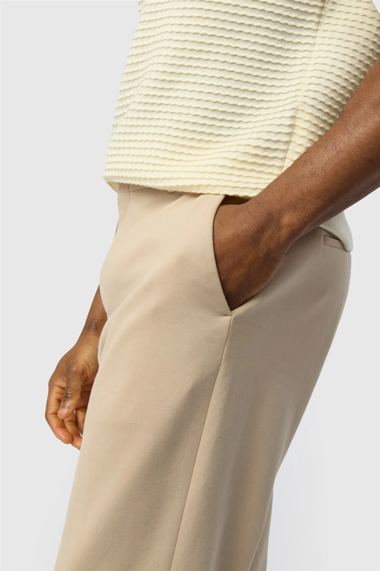 Ted Baker Slim Fit Stone Tapered Smart Jersey Trousers thumbnail 3