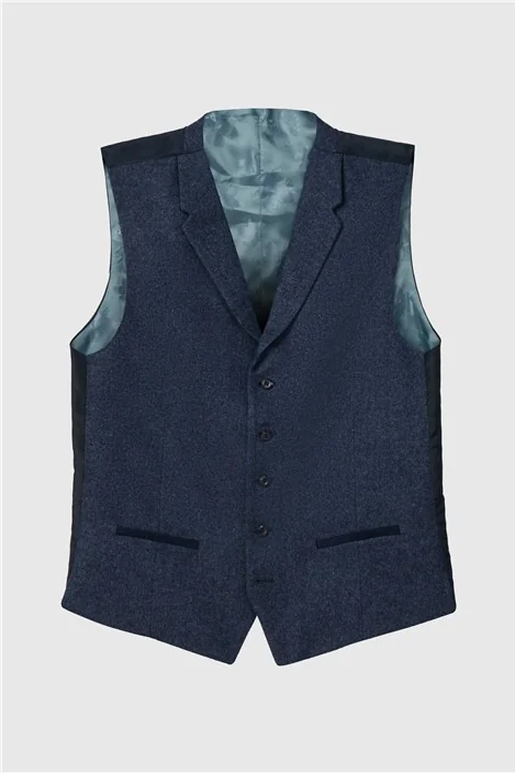 Ted Baker Tailored Fit Blue Donegal Waistcoat primary image